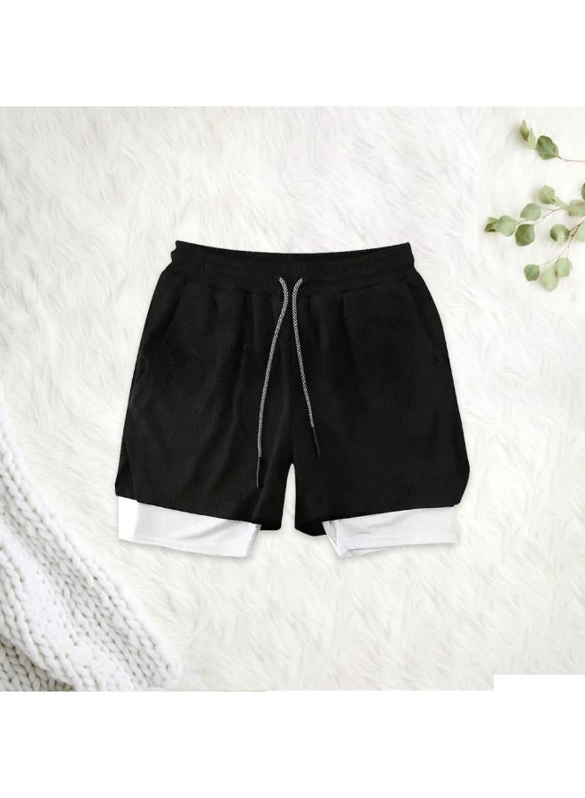 ناكسوس شورتات رياضية للرجال، شورتات رياضية للجري للرجال، شورتات رياضية برباط للرجال، شورتات رياضية فضفاضة بطبقتين وأربعة جيوب - Image 1